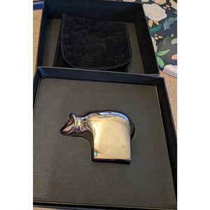 Vintage Dansk Silverplate Brown Bear Paperweight Original Box Japan